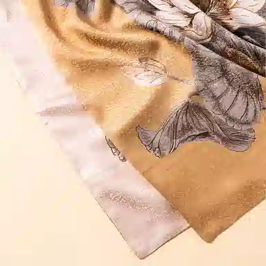 上海故事 【专柜同款】秋冬提花绫印花长巾礼盒装优雅古典高贵 桑蚕丝 丝巾 女款