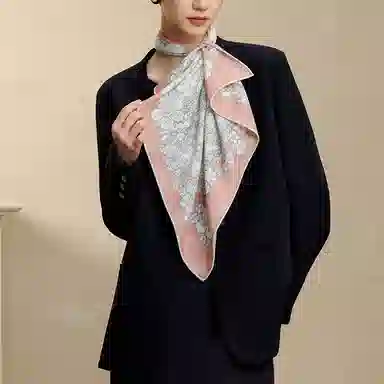 上海故事 绵羊毛双面印花人字纹中方巾礼盒装 桑蚕丝 丝巾 男女同款情侣款