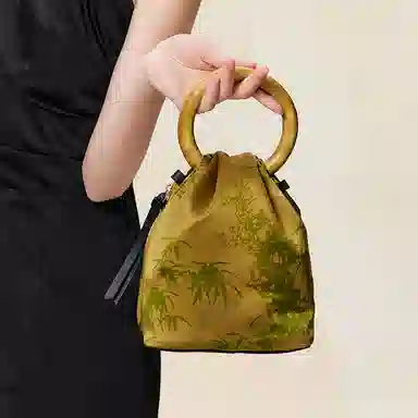 上海故事 主题系列 香云纱国风新中式国风旗袍 桑蚕丝 手提包 常规 女款 古金黄/浅咖棕/炭黑色/糖杏棕