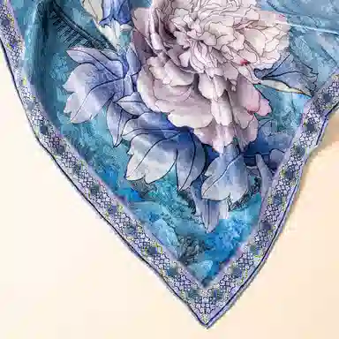 上海故事 【专柜同款】提花双面印花大方巾精致古典优雅真丝 桑蚕丝 丝巾 女款