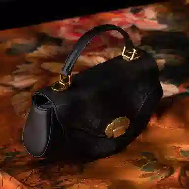 上海故事 提花高级感 手提包 桑蚕丝 中号 女款 黑色