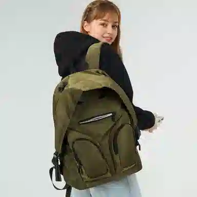 L&M Backpack Black/Olive Green