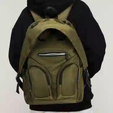 L&M Backpack Black/Olive Green