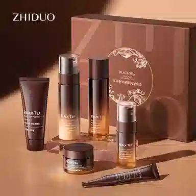 致朵 红茶多肽驻颜护肤套装 淡纹提亮紧致控油补水 改善皮肤暗沉 六件套