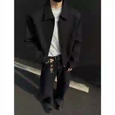 帝狼牛 美式复古舒适宽松百搭经典无性别主义水洗做旧翻领款潮流必备夹克外套 男女同款