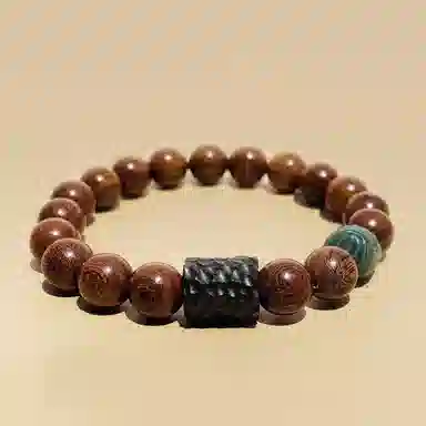 百利金 纳福醒狮 平安转运顺遂如意国潮复古新中式简约精致气质百搭高级感小众设计转运珠手饰 金丝檀木 手串 男女同款情侣款