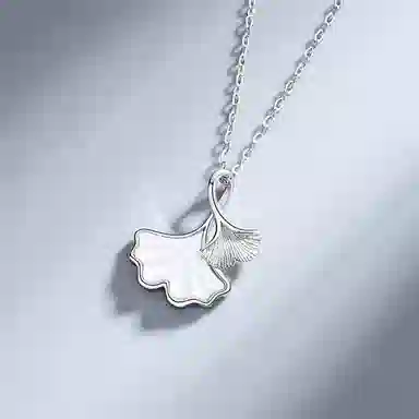 【通体S999足银】 百利金 三生有杏 国潮新中式幸好有你优雅气质精致轻奢时尚百搭小众设计杏叶吊坠锁骨链 琉璃 项链 男女同款情侣款