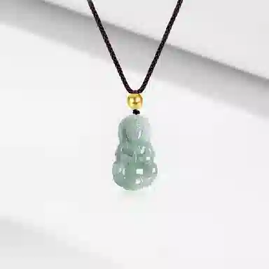 百利金 观音佛吊坠金珠 新中式复古民族风轻奢小众高级感锁骨链 玉髓 玉石项链 男女同款情侣款