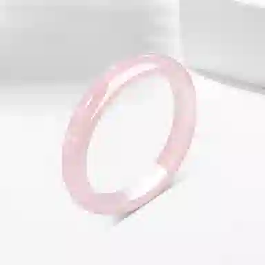 百利金 樱花粉 甜美精致简约 温柔气质轻奢 高级感国风新中式创意设计闭口手饰 水晶 玉石手镯 男女同款情侣款