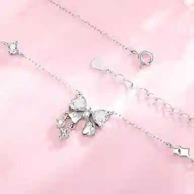 百利金 星芒蝴蝶结 在逃公主优雅气质精致轻奢经典百搭冷淡风小众设计吊坠锁骨链#好运 琉璃 项链 男女同款情侣款