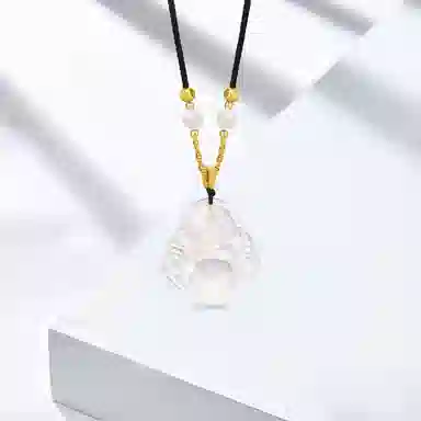 百利金 本命佛公 国潮复古新中式平安纳福吉祥顺遂本命年精致轻奢经典百搭小众设计转运珠吊坠锁骨链#好运 玉髓 项链 男女同款情侣款