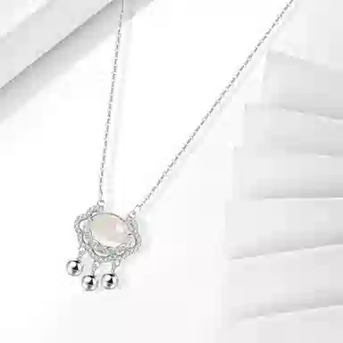 百利金 平安锁 平安转运吉祥顺遂国潮复古新中式经典百搭小众设计长命锁铃铛转运珠吊坠锁骨链#好运 玉髓 项链 男女同款情侣款