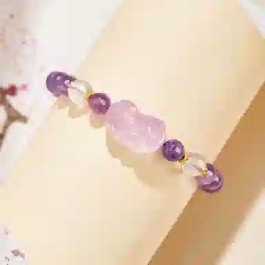 百利金 招财貔貅 精致轻奢时尚气质经典百搭高级感国潮新中式平安纳福吞金兽小众设计转运珠手饰#好运 紫水晶 手串 男女同款情侣款