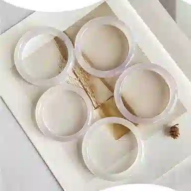 百利金 白月光 创意设计国潮新中式复古宫廷风精致简约个性大气清冷感闭口手饰 玉髓 玉石手镯 男女同款情侣款