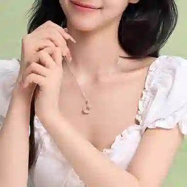 百利金 平安如意 三生有杏吉祥纳福国潮复古新中式精致轻奢优雅气质时尚百搭小众设计平安扣锁骨链#好运 玉髓 项链 男女同款情侣款