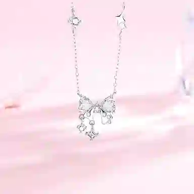 百利金 星芒蝴蝶结 在逃公主优雅气质精致轻奢经典百搭冷淡风小众设计吊坠锁骨链#好运 琉璃 项链 男女同款情侣款