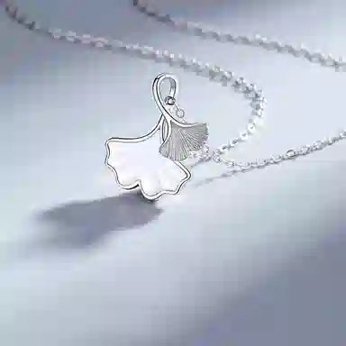 【通体S999足银】 百利金 三生有杏 国潮新中式幸好有你优雅气质精致轻奢时尚百搭小众设计杏叶吊坠锁骨链 琉璃 项链 男女同款情侣款