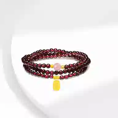 百利金 招财福牌 财运亨达平安转运国潮复古新中式经典百搭气质显白小众设计三层叠戴转运珠 琉璃 手串 男女同款情侣款