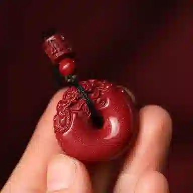 百利金 貔貅平安扣 国潮复古新中式平安转运气质轻奢创意设计吞金兽转运珠吊坠锁骨链 再造辰砂朱砂 项链 男女同款情侣款