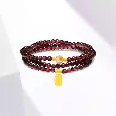 百利金 如意招财牌 平安纳福吉祥顺遂国潮复古新中式气质百搭精致轻奢小众设计转运珠 琉璃 玉石手串 男女同款情侣款