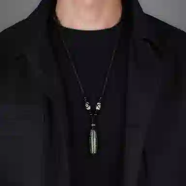 百利金 九眼天珠 国潮复古新中式简约精致霸气做旧平安转运创意设计手工编织绳转运珠 玛瑙 项链 男女同款情侣款