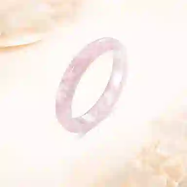 百利金 樱花粉 优雅气质精致轻奢高级感 甜美少女小众设计感国风闭口 水晶 玉石手镯 女款