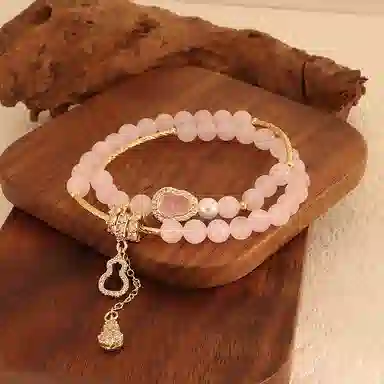 百利金 招财福禄 吉祥纳福顺遂如意国潮复古新中式精致轻奢优雅气质经典百搭小众设计葫芦转运珠手饰#好运 粉水晶 手串 男女同款情侣款