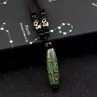 百利金 九眼天珠 国潮复古新中式简约精致霸气做旧平安转运创意设计手工编织绳转运珠 玛瑙 项链 男女同款情侣款