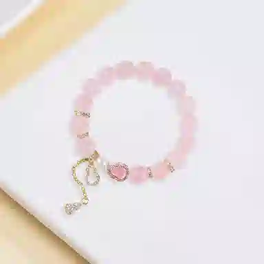 【招桃花 旺财运】 百利金 招财福禄 精致轻奢优雅气质国潮新中式平安转运简约精致经典百搭小众设计葫芦 粉水晶 手链 男女同款情侣款