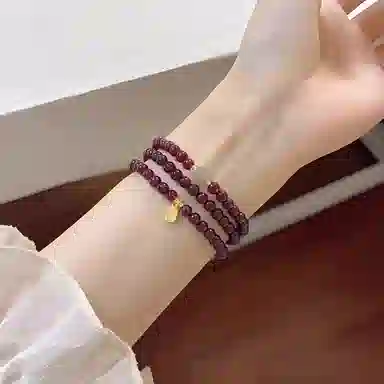 【赠金贴】 百利金 福牌转运珠 招财纳福吉祥顺遂国潮新中式气质百搭日常通勤小众设计三层叠戴手饰 琉璃 手串 男女同款情侣款