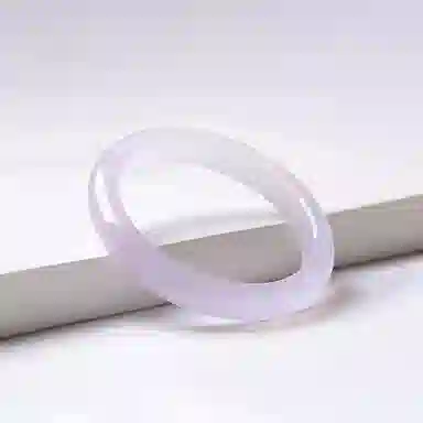 百利金 紫罗兰冰种 精致大气甜美 细腻 小众设计森系素雅淡紫美人镯 玉髓 玉石手镯 男女同款情侣款