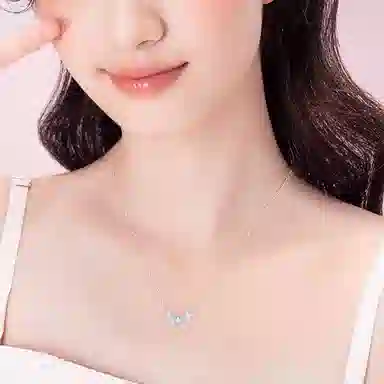 【S999纯银足银】 百利金 星光蝴蝶 闪耀璀璨灵动气质优雅浪漫精致轻奢时尚百搭小众设计夜光吊坠锁骨链#好运 琉璃 项链 男女同款情侣款