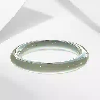 百利金 苦茶绿冰透 国潮复古新中式莹润简约精致轻奢小众汉服旗袍搭配闭口手饰 玉髓 玉石手镯 女款