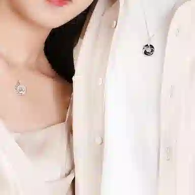 百利金 龙凤呈祥平安扣 平安纳福吉祥顺遂国潮复古新中式简约精致气质百搭小众设计吊坠锁骨链#好运 玉髓 项链 男女同款情侣款