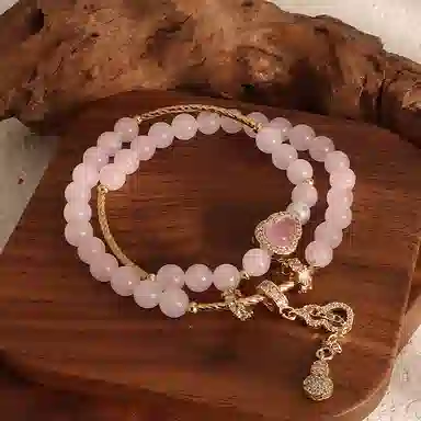 百利金 招财福禄 吉祥纳福顺遂如意国潮复古新中式精致轻奢优雅气质经典百搭小众设计葫芦转运珠手饰#好运 粉水晶 手串 男女同款情侣款