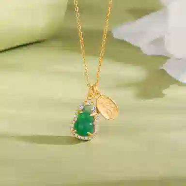 百利金 福禄好运顺遂安康国潮复古新中式精致轻奢气质璀璨小众设计 玉髓 项链 男女同款情侣款