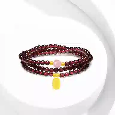 百利金 招财福牌 财运亨达平安转运国潮复古新中式经典百搭气质显白小众设计三层叠戴转运珠 琉璃 手串 男女同款情侣款