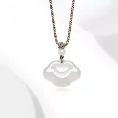 百利金 祥云平安锁 国潮复古新中式纳福吉祥顺遂简约精致气质百搭小众设计转运珠吊坠 玉髓 项链 男女同款情侣款