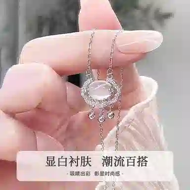 百利金 平安锁铃铛 国潮复古新中式平安纳福吉祥顺遂精致轻奢气质显白经典百搭小众设计转运珠锁骨链 琉璃 项链 男女同款情侣款