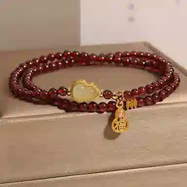 【赠金贴】 百利金 福禄福牌 招财纳福平安转运国潮复古新中式优雅气质小众设计葫芦转运珠手饰 琉璃 手串 男女同款情侣款