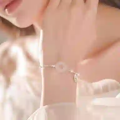 百利金 碎银平安扣 招财纳福平安转运国潮复古新中式精致轻奢气质百搭小众设计可调节转运珠拼接链#好运 玉髓 手链 男女同款情侣款