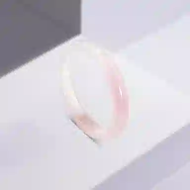 百利金 逃之夭夭渐变粉 一步一响甜美温柔简约气质轻奢百搭国潮新中式汉服旗袍搭配闭口手饰 玉髓 手镯 男女同款情侣款