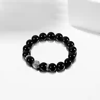 百利金 诸事顺利 国潮复古新中式 平安纳福 顺遂如意 简约精致轻奢气质#好运 黑曜石 手串 男女同款情侣款