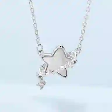 【S999纯银足银】 百利金 闪耀璀璨灵动气质星星环绕精致轻奢优雅气质时尚百搭高级感小众设计吊坠锁骨链 琉璃 项链 男女同款情侣款