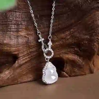 【足银纯银S999】 百利金 招财福禄 国潮新中式平安纳福顺遂如意简约精致优雅气质小众设计葫芦锁骨链#好运 玉髓 项链 男女同款情侣款