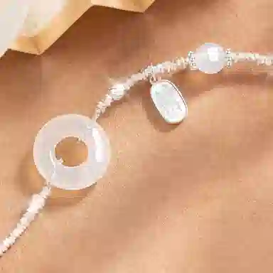 百利金 碎银平安扣 招财纳福平安转运国潮复古新中式精致轻奢气质百搭小众设计可调节转运珠拼接链#好运 玉髓 手链 男女同款情侣款