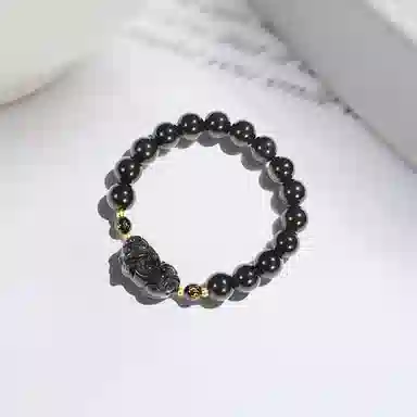 百利金 吞金兽貔貅 招财转运国潮复古新中式简约精致创意设计六字真言转运珠 琉璃 玉石手串 男女同款情侣款