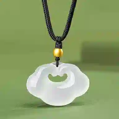 百利金 祥云平安锁 吉祥纳福顺遂如意国潮复古新中式简约精致轻奢气质小众设计转运珠#好运 玉髓 项链 男女同款情侣款