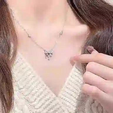 百利金 星芒蝴蝶结 在逃公主优雅气质精致轻奢经典百搭冷淡风小众设计吊坠锁骨链#好运 琉璃 项链 男女同款情侣款