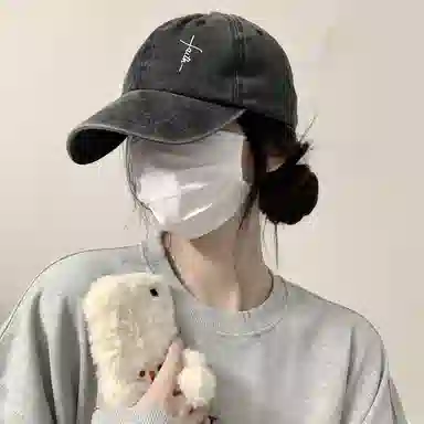 毅帆 美式复古洗牛仔软顶显脸小字母 棉 鸭舌帽 男女同款情侣款